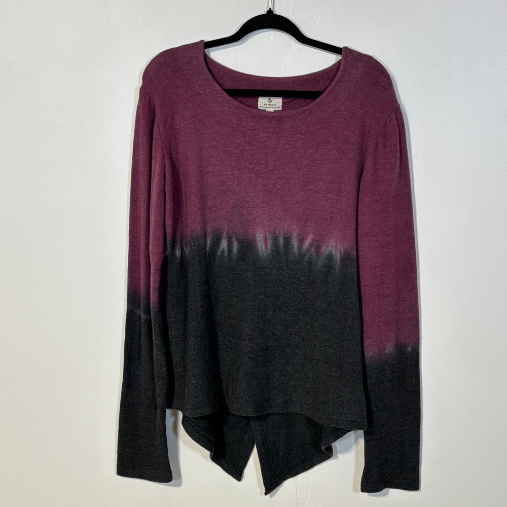 Ark Imports Sweater Women’s Size XXL Purple Gray Long Sleeve Layered Back NWT